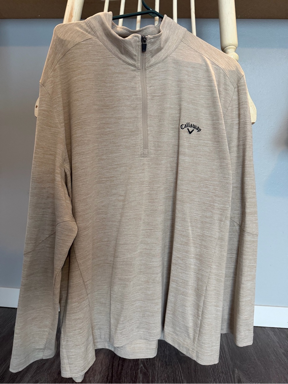 Callaway Men’s Light Beige Half-Zip Pullover Sweater